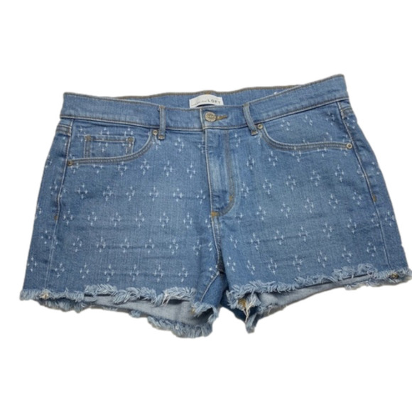 Ann Taylor Loft Blue Distressed Denim Jean Shorts Blue Wash Size 8/29 - Picture 1 of 13